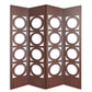 84" X 2" X 84" Brown 4 Panel Wood  Screen