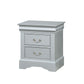 24" Platinum Two Drawers Nightstand