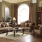 37" Brown Velvet Damask Club Chair