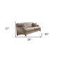 38" Beige Polyester Blend Sofa And Toss Pillows With Dark Brown Legs