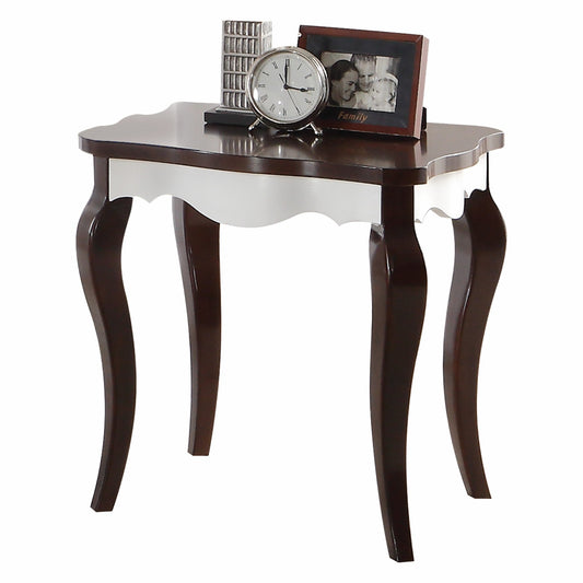 24" Dark Brown Solid Wood End Table