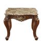 30" X 30" X 24" Marble Walnut Wood End Table