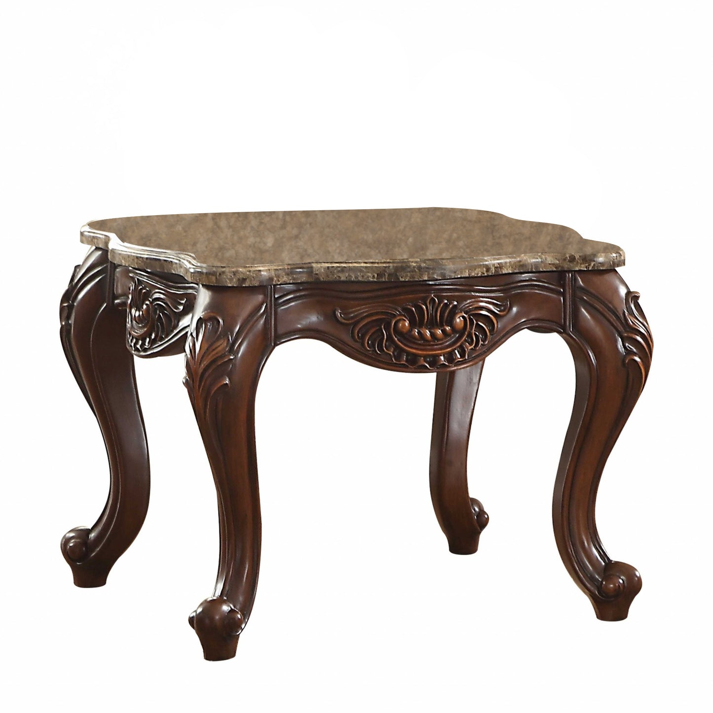 24" Champagne Faux Marble End Table