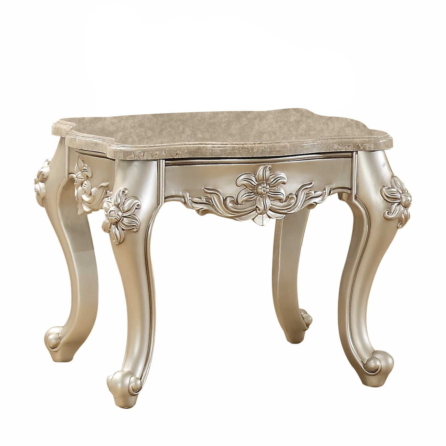 24" Champagne Faux Marble End Table