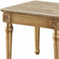 24" Antique Gold And White Faux Marble Square End Table