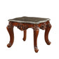 25" Walnut Faux Marble Square End Table