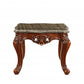 25" Walnut Faux Marble Square End Table