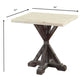 24" Espresso And White Faux Marble Square End Table