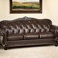 37" Espresso Top Grain Leather Sofa