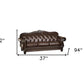 37" Espresso Top Grain Leather Sofa