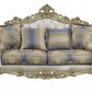 78" Gold Floral Loveseat and Toss Pillows