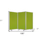 Green Rolling Three Panel Room Divider Screen