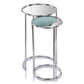 22" Silver Aluminum Round Mirrored End Table