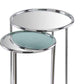 22" Silver Aluminum Round Mirrored End Table