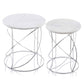 21" White Marble Round End Tables