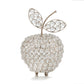 8" Silver and Faux Crystal Decorative Apple Tabletop Sculpture