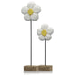 33" Black and White Solid Wood Daisy Tabletop Sculpture