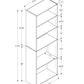 71" White Wood Adjustable Bookcase