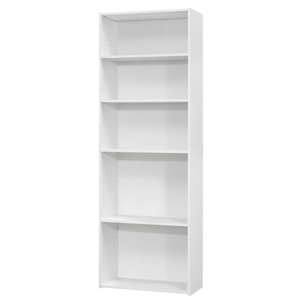 71 White Wood Adjustable Bookcase