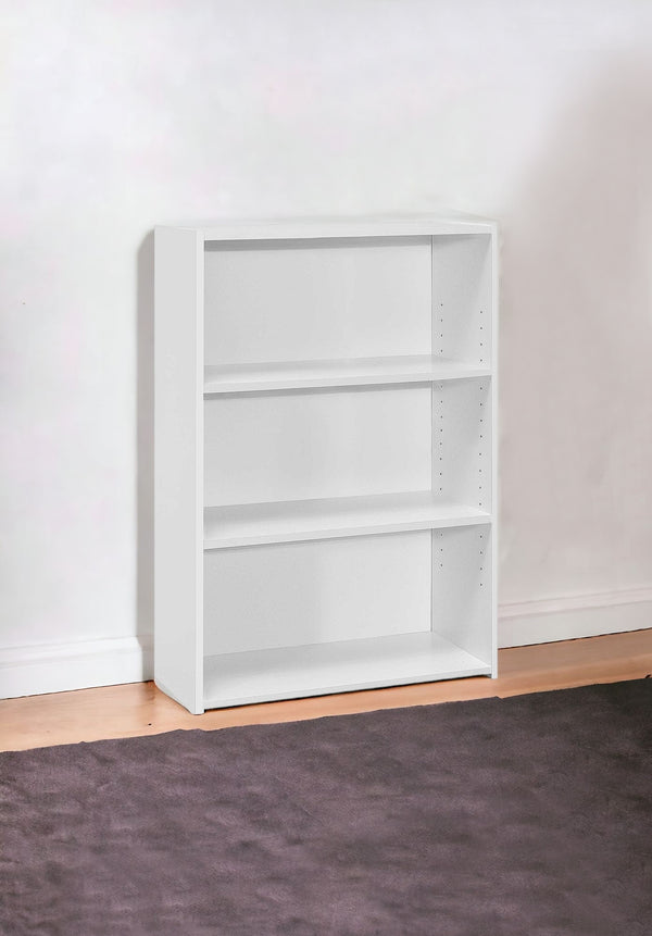 36 White Wood Adjustable Bookcase