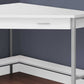 42" White and Silver Corner Computer Desk With Two Drawers