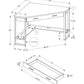 42" White and Silver Corner Computer Desk With Two Drawers