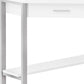 42" White and Silver Corner Computer Desk With Two Drawers