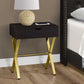 22" Gold And Dark Brown End Table With Drawer