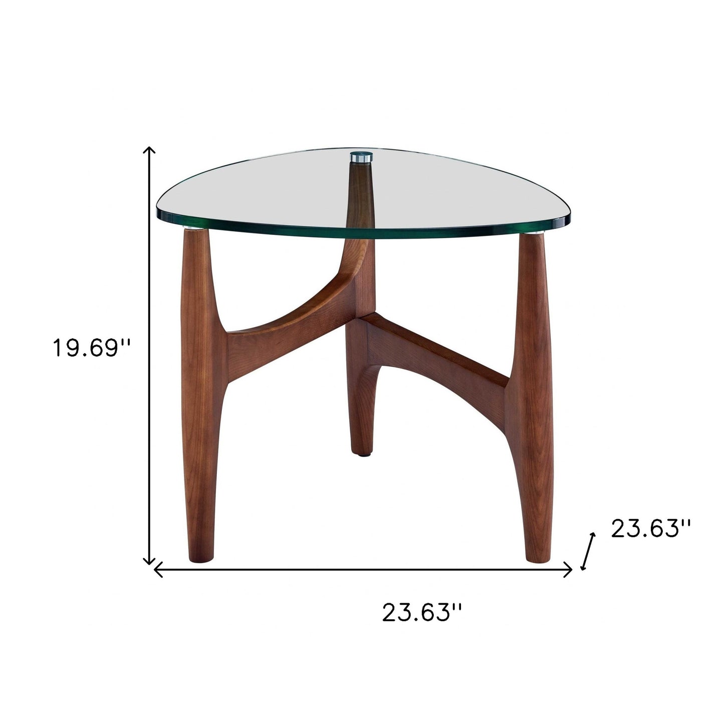 20" Clear Tempered Glass End Table