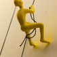 6" Yellow Unique Climbing Man With Rope Wall Art