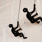 Set Of Two 6" Black Unique Climbing Men Wall Art