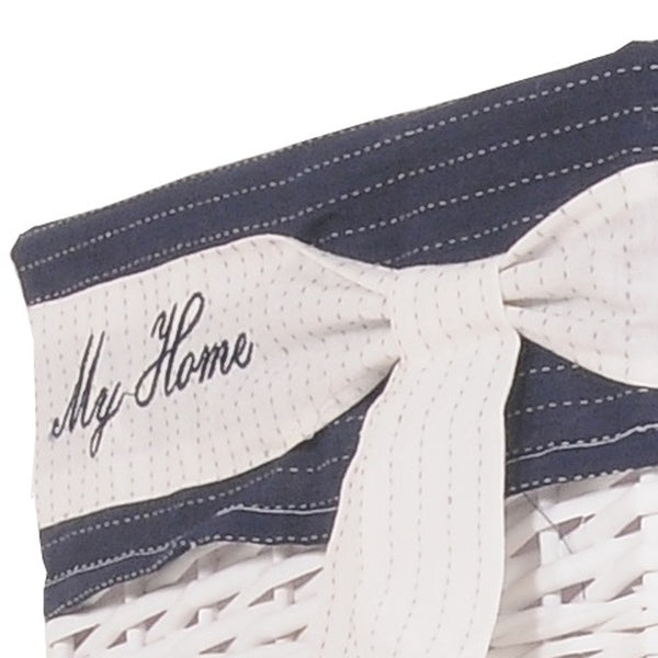 14 X 17.5 X 19.5 White blue rectangular willow Basket Set Of 5