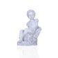 Vintage Look Off White Boy Sitting Statue