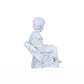 Vintage Look Off White Boy Sitting Statue