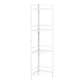 58" White Metal Corner Bookcase