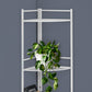 58" White Metal Corner Bookcase