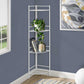 58" White Metal Corner Bookcase