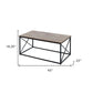 Set of Three 42" Beige And Black Metal Coffee Table