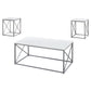 White Silver Metal Table Set - 3Pcs Set