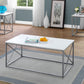 White Silver Metal Table Set - 3Pcs Set