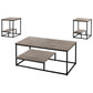 Dark Taupe Black Metal Table Set - 3Pcs Set