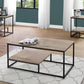 Dark Taupe Black Metal Table Set - 3Pcs Set