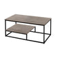 Dark Taupe Black Metal Table Set - 3Pcs Set