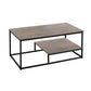 Dark Taupe Black Metal Table Set - 3Pcs Set