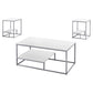 White Silver Metal Table Set - 3Pcs Set