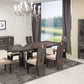 Seven Piece Gray Dining Set with Six Chairs