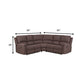 Brown Polyester Blend Reclining U Shaped Three Piece Corner Sectional
