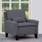 32" Gray And Black Fabric Arm Chair