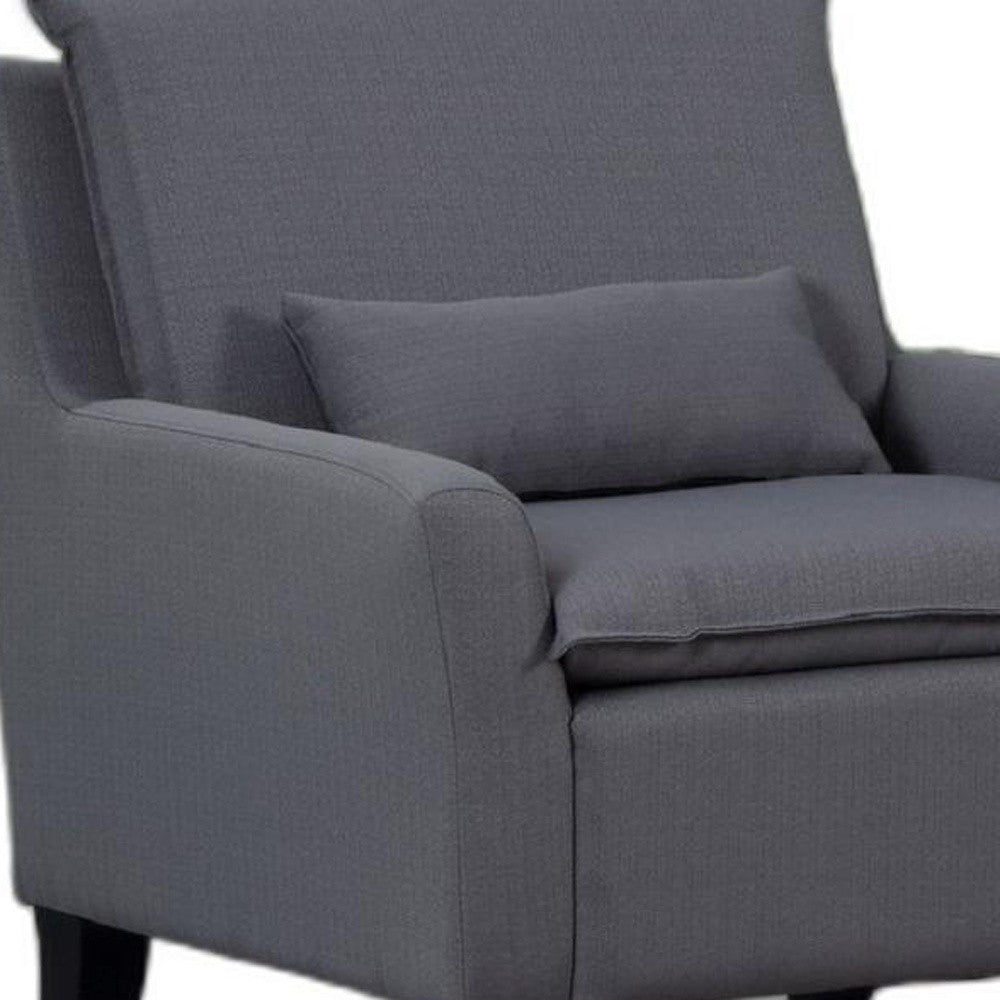 32" Gray And Black Fabric Arm Chair