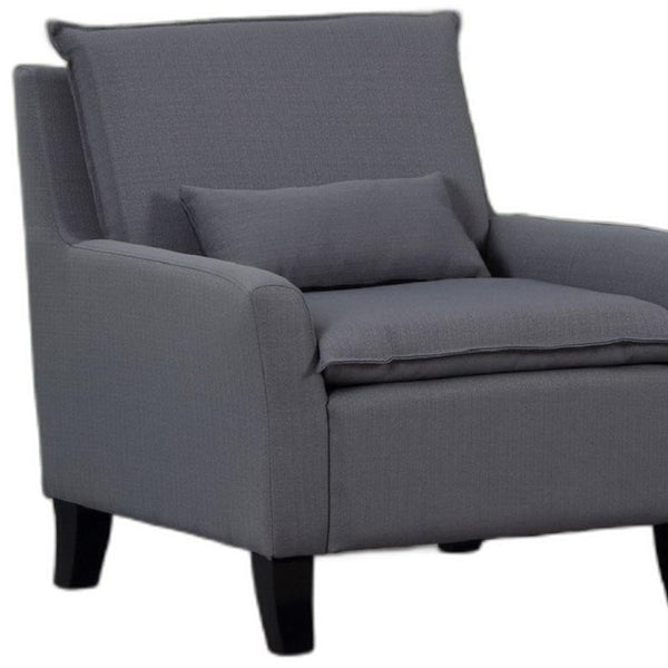 32 Gray And Black Fabric Arm Chair